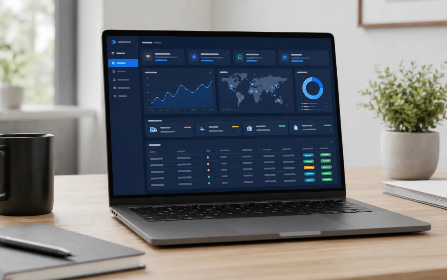 Proteus Cargo online platform showing the operations dashboard on a computer